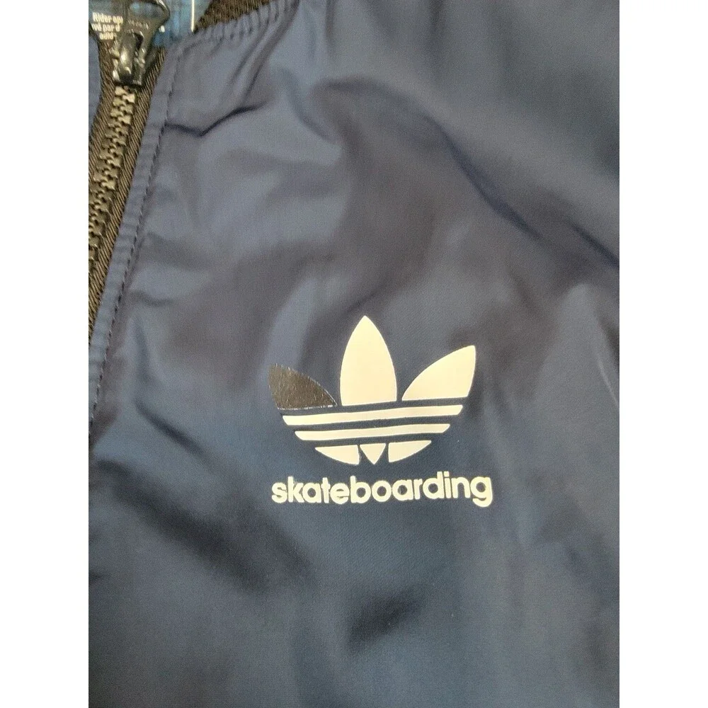 Adidas Originals Skateboarding Vest Blue Zip Up Trefoil Logo Mens Small 2017